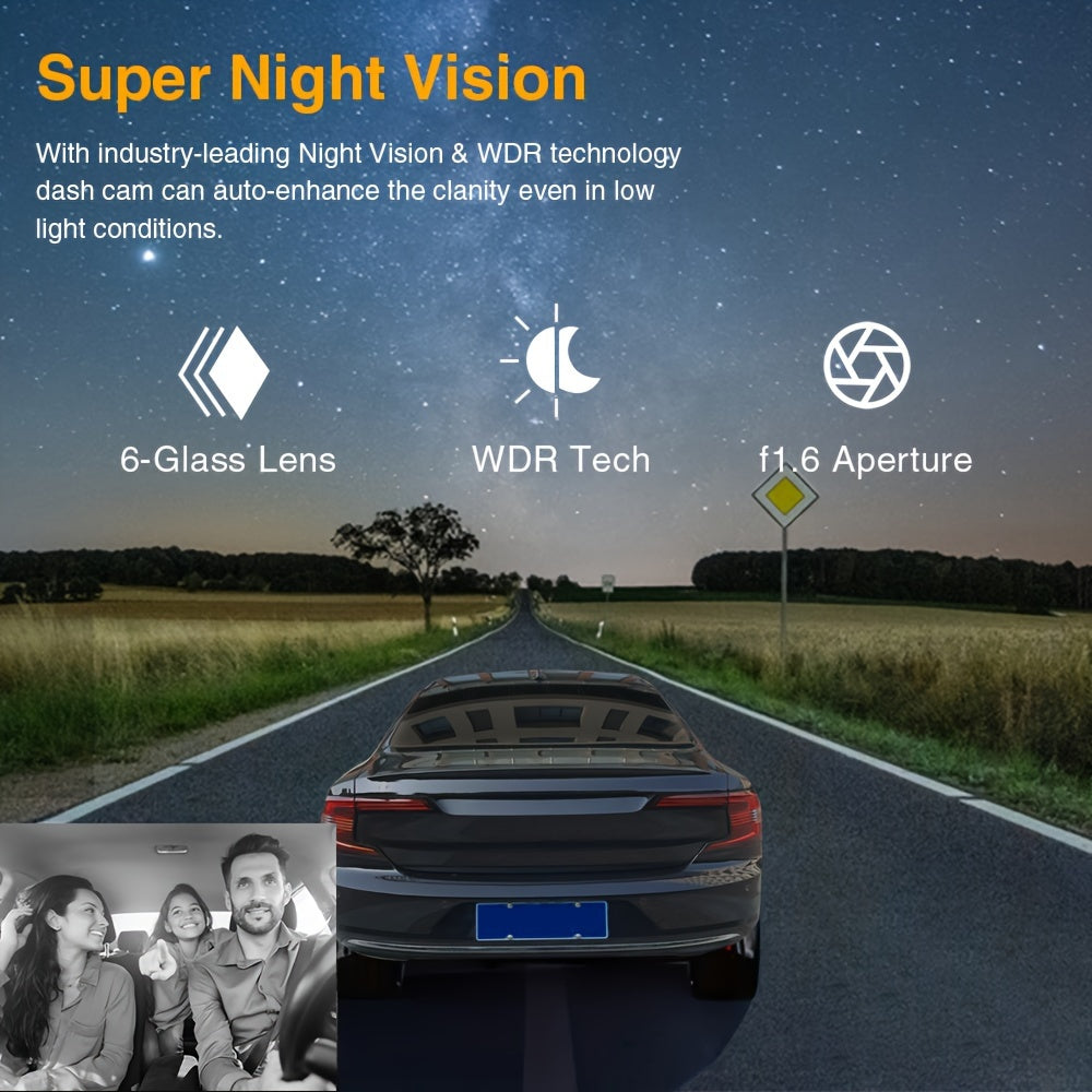 Dual Dash Cam with Infrared Night Vision