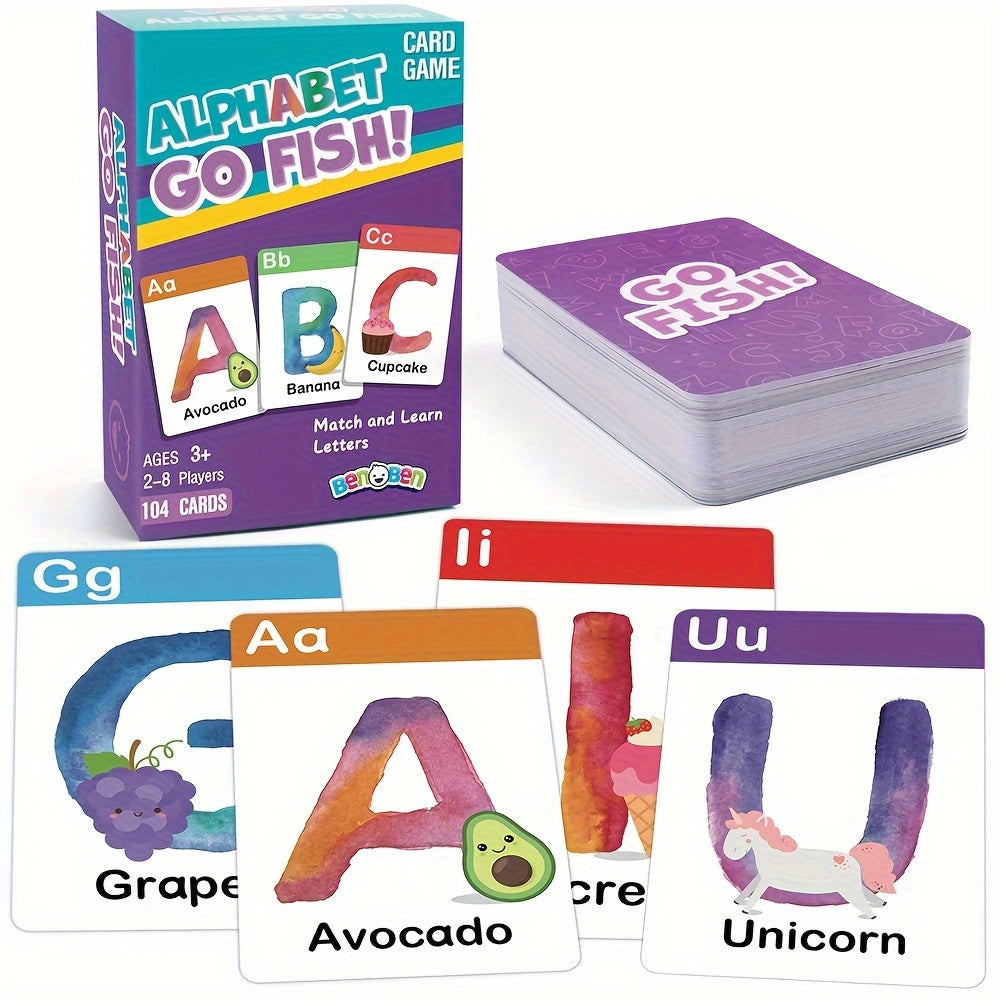 BenBen Alphabet Go Fish Card Game for Kids