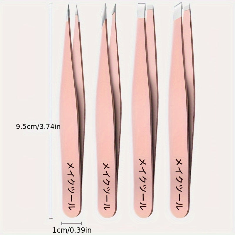 Precision Stainless Steel Tweezers for Eyebrow and Facial Hair Removal